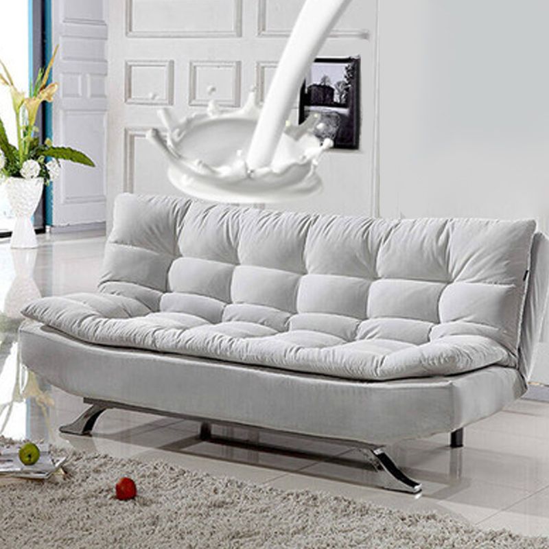 74.80" W √ó 33.46" D √ó 35.43" H Biscuit Back Velvet Armless Sofa with Foldable