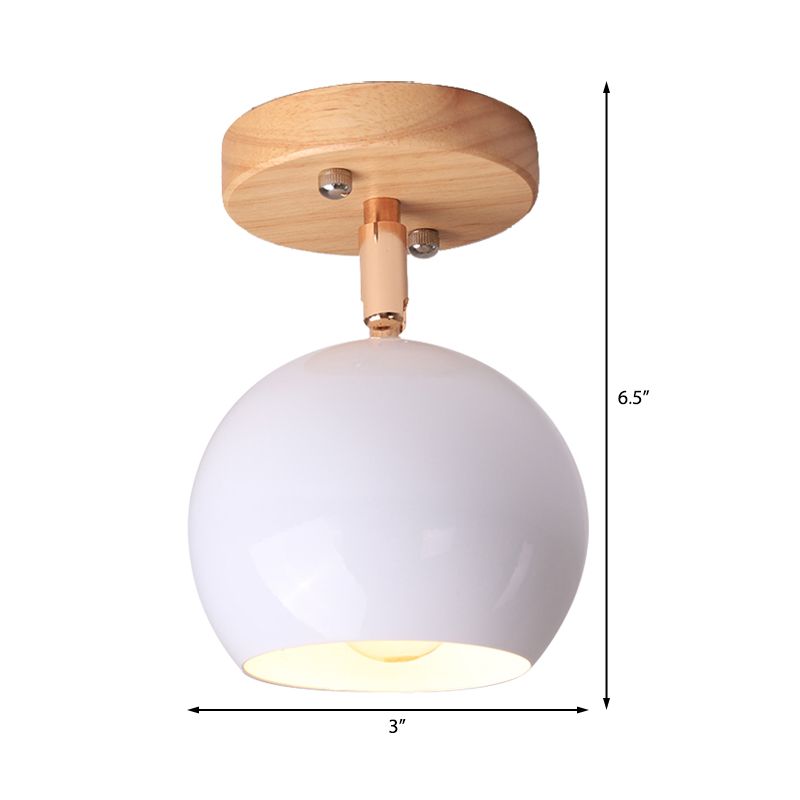 Black/gris nórdico/blanco/rosa/órbita verde Semi Flush Flush Ajustable 1 Luz de techo de metal claro lámpara de montaje