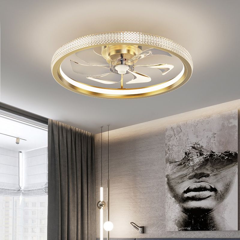 Éclair de ventilateur de plafond de style moderne Éclairage de ventilateur de plafond en métal pour chambre à coucher