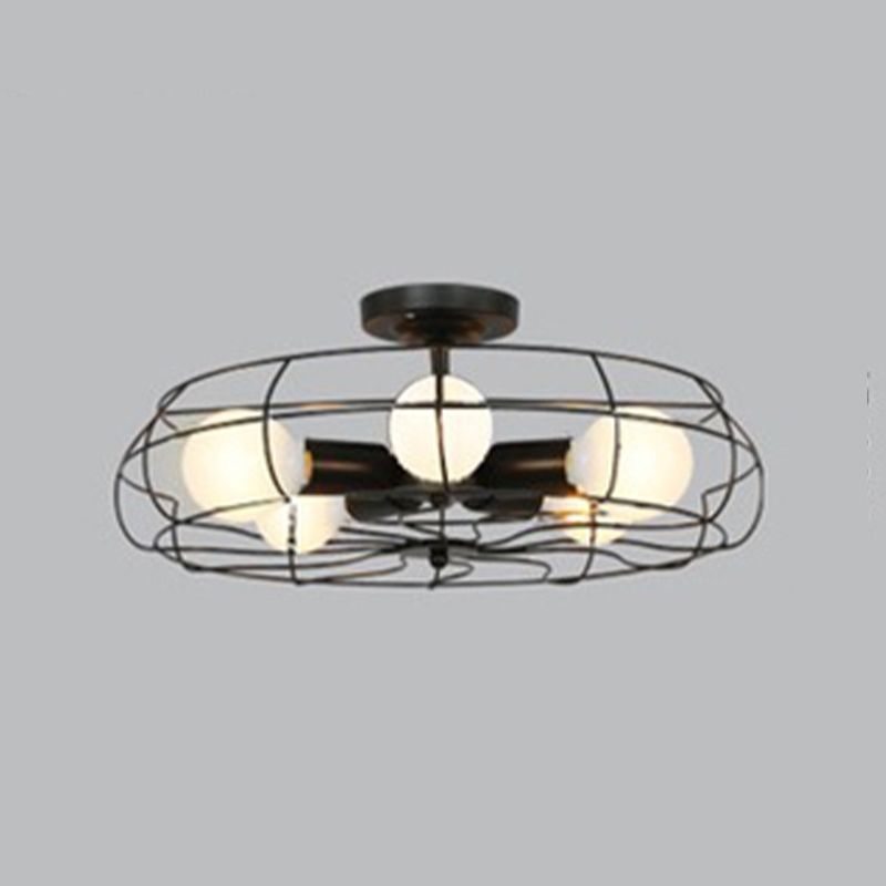 Industrial Starburst Flush Mount Ceiling Light Metal Multiple-Light Flush Light