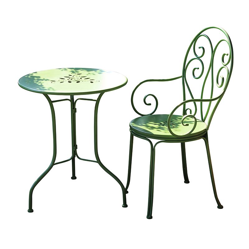 Metal Green Bistro Set 1/2 Pcs Contemporary Bistro Table Set