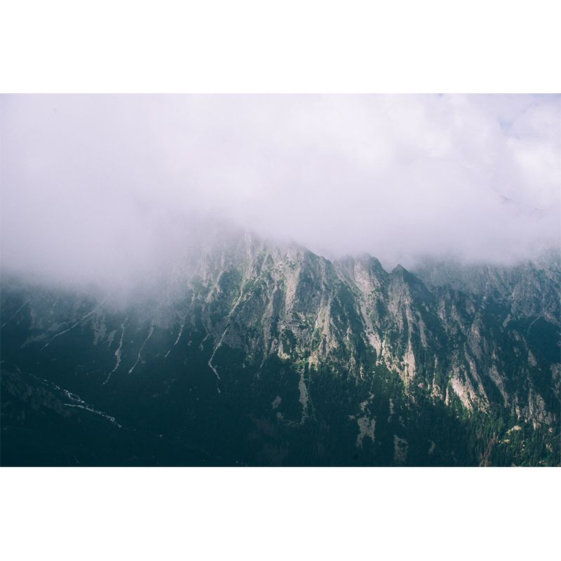 Foggy Mountain Wallpaper Mural Contemporary Waterproof Bedroom Wall Decor, Made to Measure