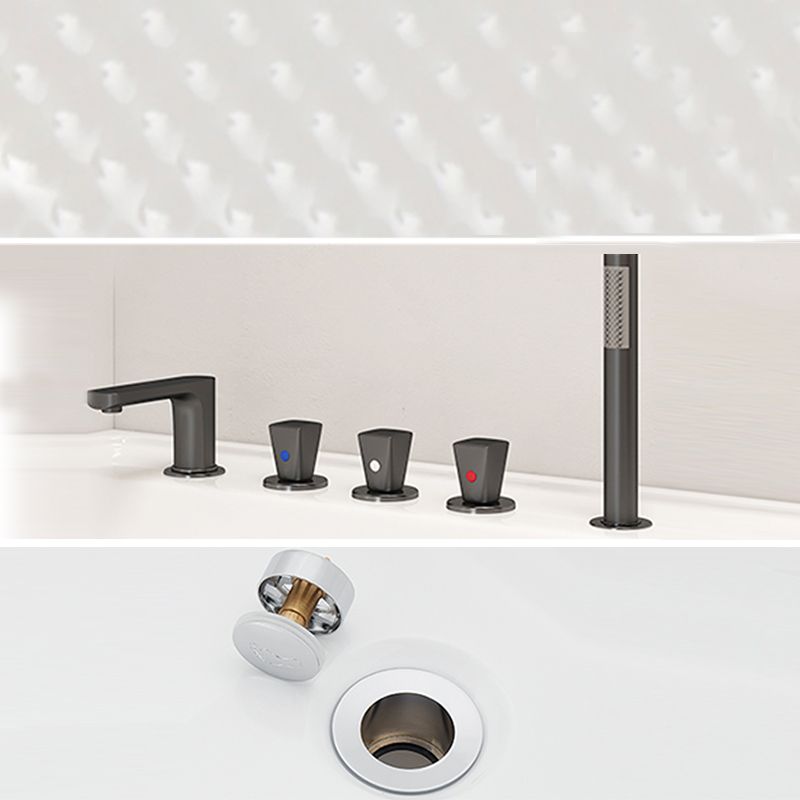 Rectangle Soaking Bathtub Freestanding Acrylic Bathtub with Faucet