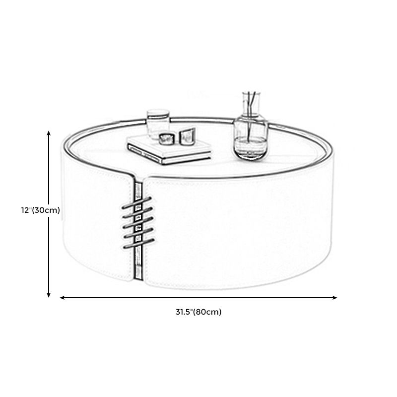 Modern Drum-shaped Base Design Wood with Storage Space Coffee Table
