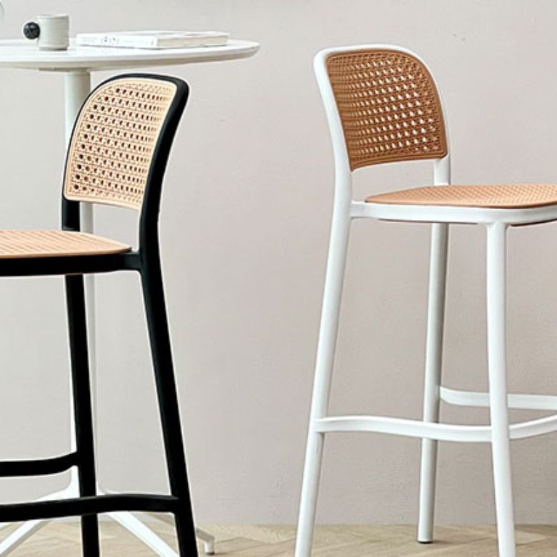 Plastic Stackable Bar Stool Modern Backrest Bar Stools for Dining Room