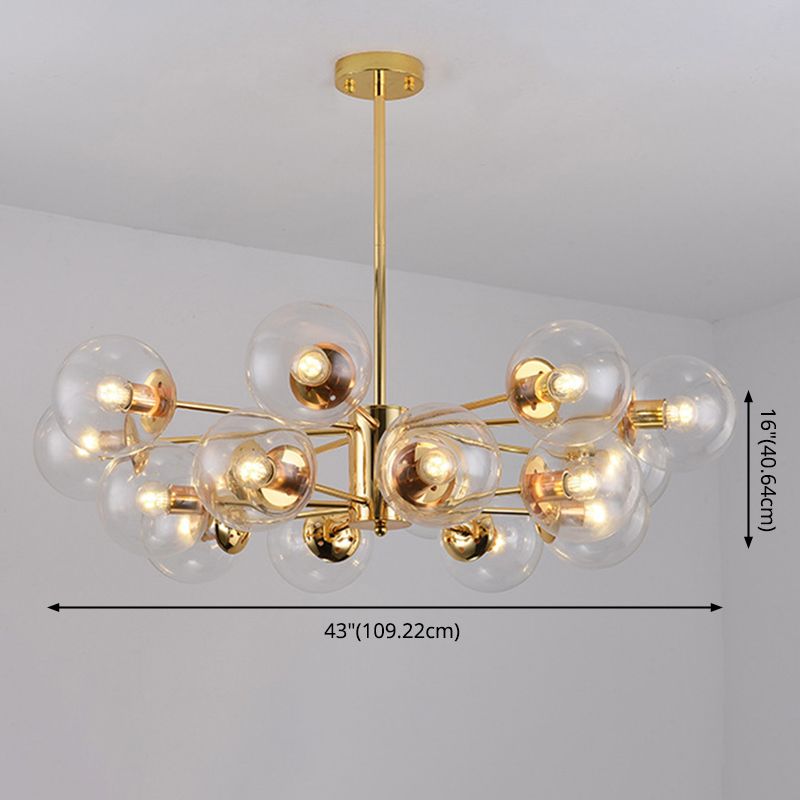 Sputnik lampadario lampada a sfera vetro soggiorno illuminazione a sospensione in oro