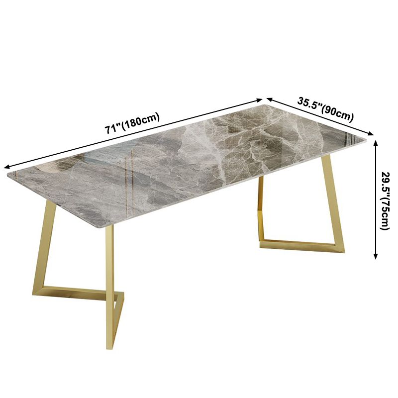 Table à manger rectangulaire de luxe traditionnelle en métal