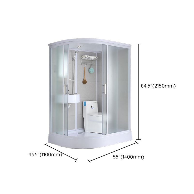 Single Sliding Rectangle Shower Kit Tempered Framed Shower Stall