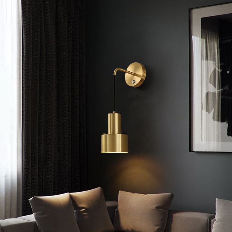 Metal Cylinder Wall Sconce Light Modern 1-Light Wall Sconce Lighting