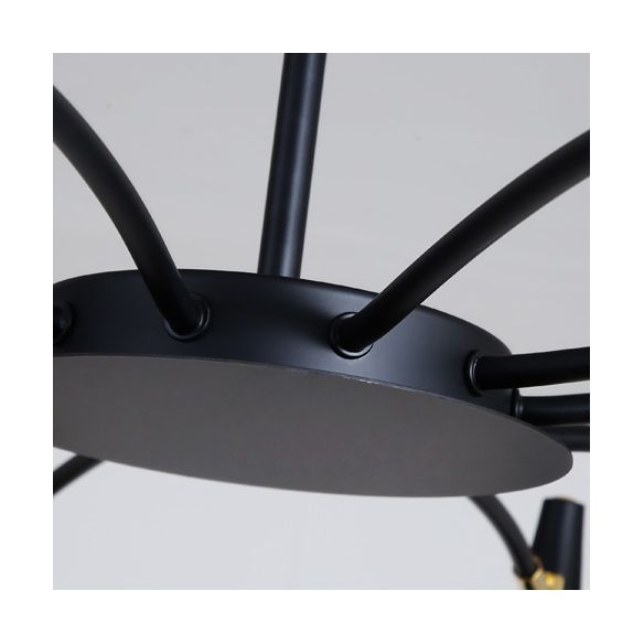 Lámpara de techo de araña negra/blanca 6/8 luces araña colgante de metal contemporánea