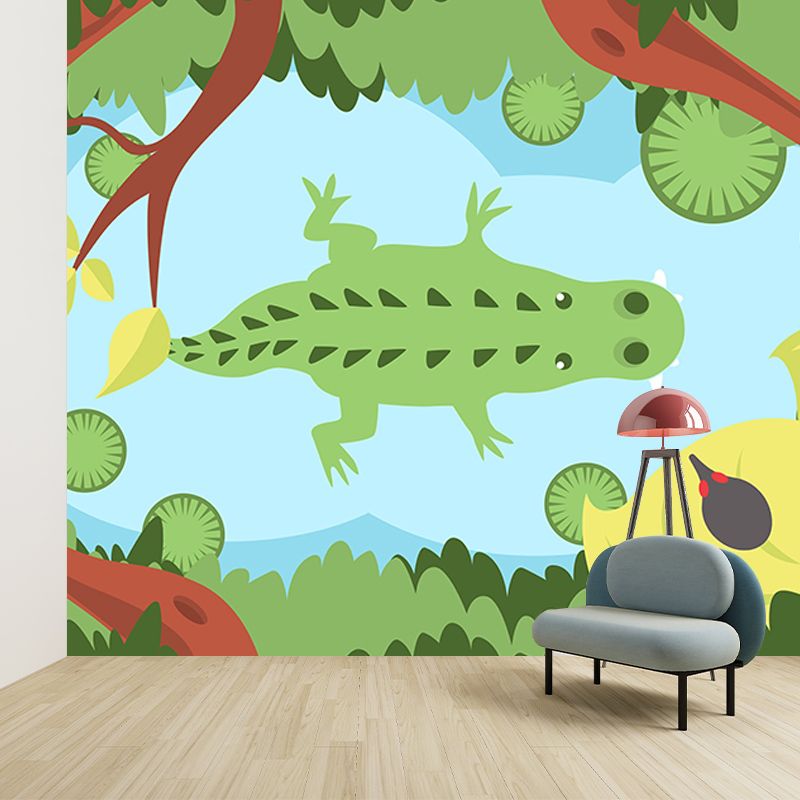 Illustration Cartoon Animals Stain Resistant Mural Wallpaper Living Room Wall Mural