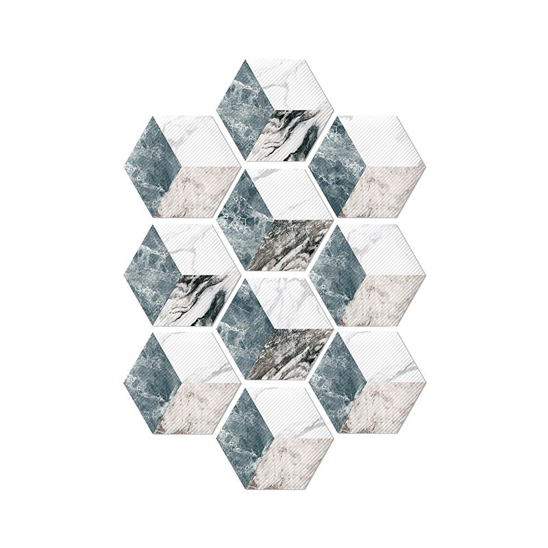 Modern Marble Cube Wallpapers Grey and White Peel and Stick Wall Covering for Bath