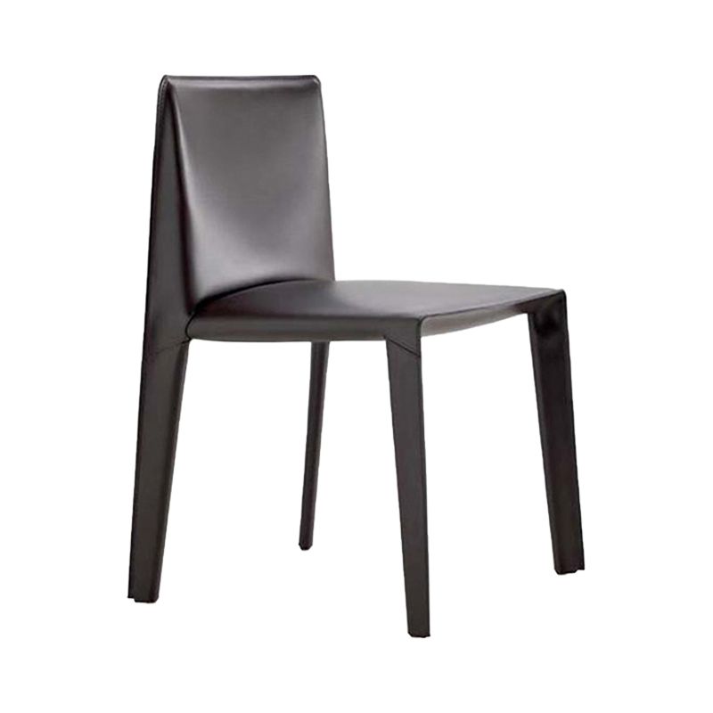 Silla lateral de estilo moderno para el hogar, silla tapizada de metal con respaldo sólido para comedor