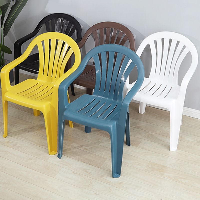 Modern Plastic Dining Arm Chairs Home Stackable Windsor Dining Armchair
