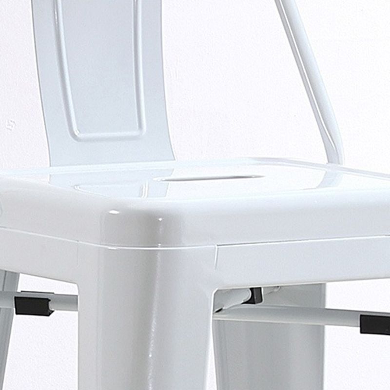 Contemporary Metal Barstool Low Back Counter Stool with Iorn 4 Legs