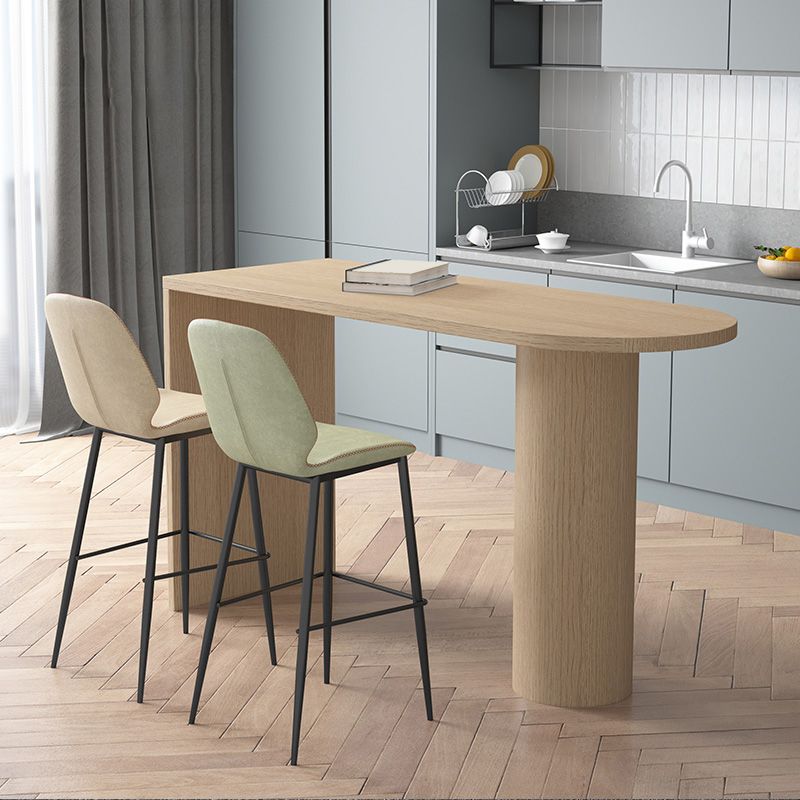 Living Room Industrial Counter Chair Footrest Bucket PU Leather Bar-stools