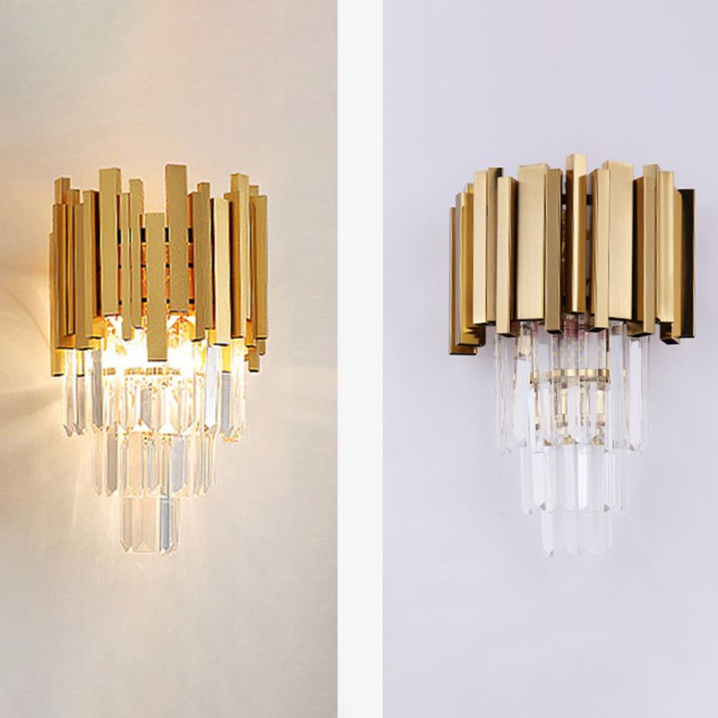 Contemporary Crystal Wall Lamps Metal Wall Light Fixtures for Bedroom