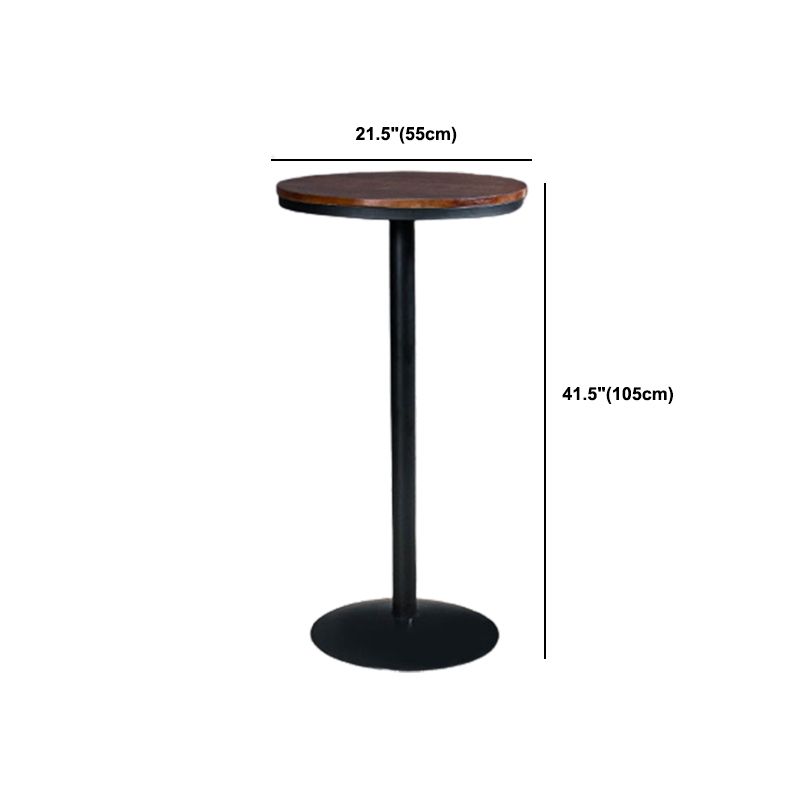 1/3/5 Pieces Round Wooden Bar Table Set Industrial Pub Table Set with Metal Stools