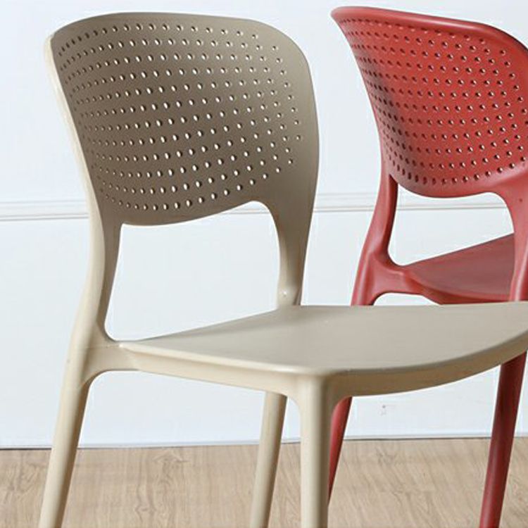 Minimalist Style Plastic Stacking Dining Chair Open Back Dining Side Chair
