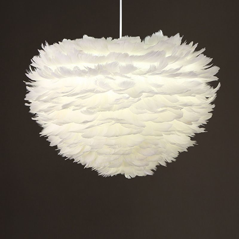 Eigentijdse bol kroonluchter hanger lichte veer gesuspendeerd verlichting voor slaapkamer