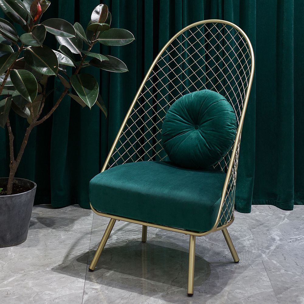 Glam 23.6" Wide Pillow Back Sponge Metal Frame Armless Chair