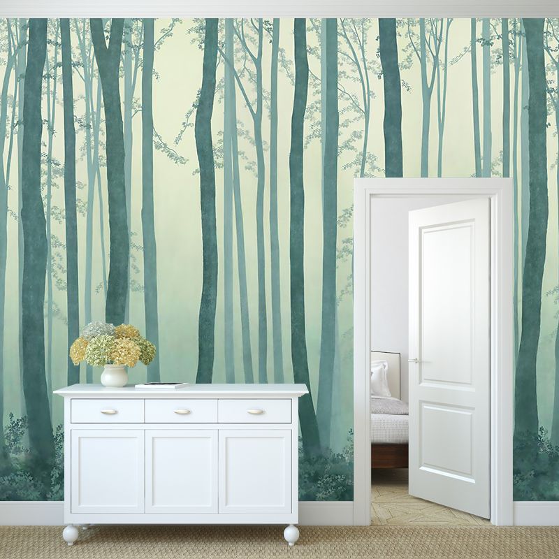 Misty Trees Wall Murals Decal for Living Room Forest Wall Decor, Made to Measure