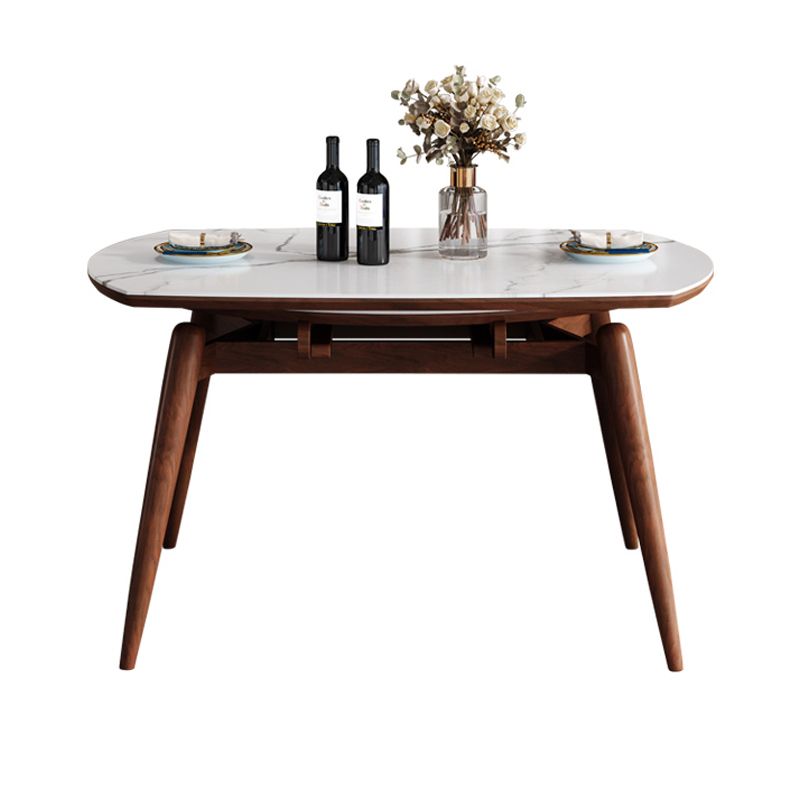 Mesa de comedor redonda de estilo moderno Mesa de comedor de hojas de piedra sinterizada blanca para uso doméstico