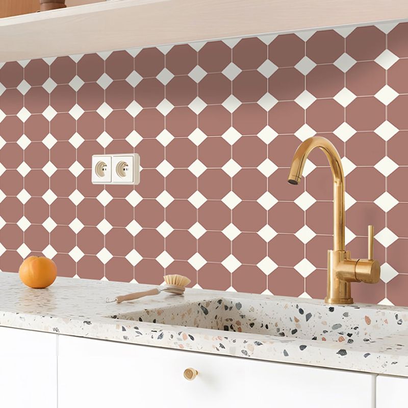 Hexagonal Mosaic Peel & Stick Tile Water Resistant Tile for Backsplash Wall