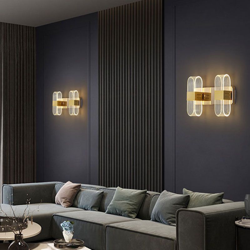 Zeitgenössische LED -Wandleuchter ovales Aluminiumwandmontage Licht für Schlafzimmer