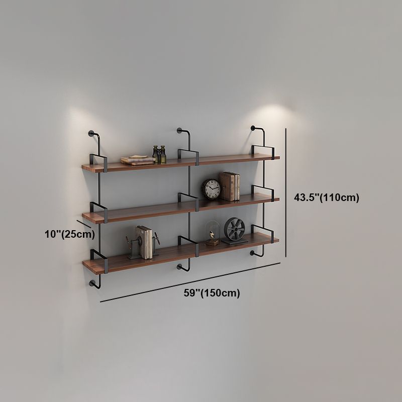 Wall Mounted Bookcase Shelf Industrial Rectangular Shelves for Study Room