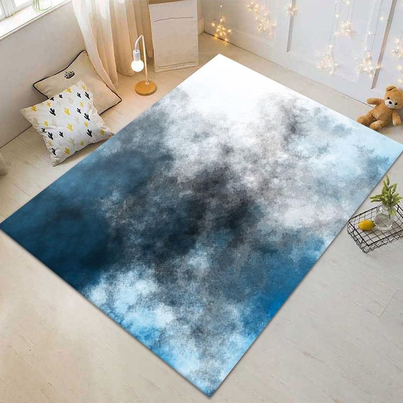 Gray Minimalist Rug Polyester Graphic Rug Washable Rug for Living Room