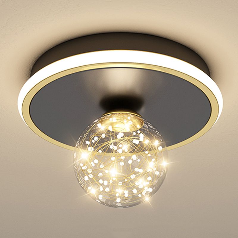 Geometry Shape LED Sky Star Ceiling Lamp Modern Iron 2 Lights Flush Mount for Bedroom