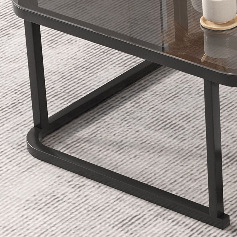 Frame Coffee Table Modern Slate Cocktail Table with Storage Drawers