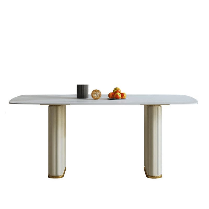 1/2/5/7 Pièces Ensemble de restauration Glam Style Rectangle Table de table à manger en pierre fritté