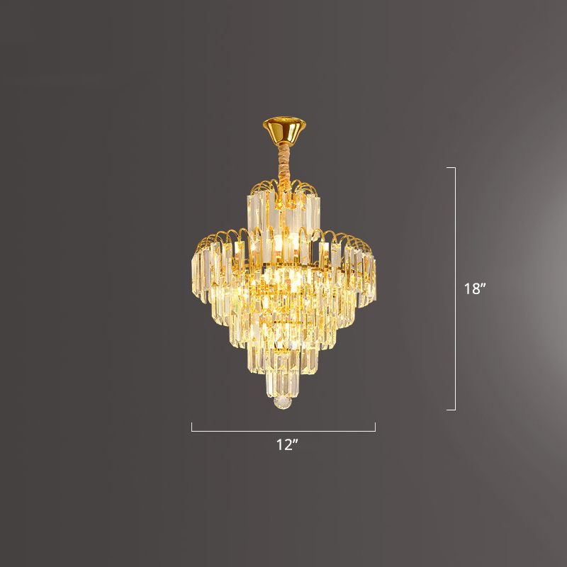 Luz colgada en forma de cristal K9 Luz de lámpara transparente lujosa moderna para restaurante