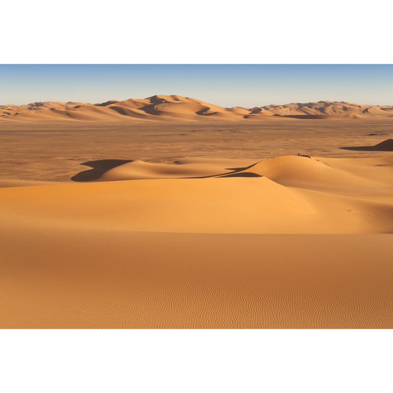 Desert Dunes View Mural Decal Yellow Modern Style Wall Art for Living Room, Size Optional