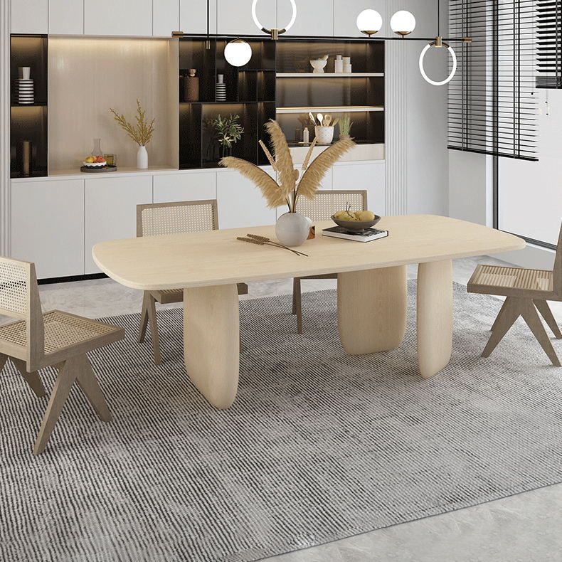 Modern 1/2/4/5 Pieces Dining Set Rectangle Pine Wood Dining Table for Dining Room Kitchen