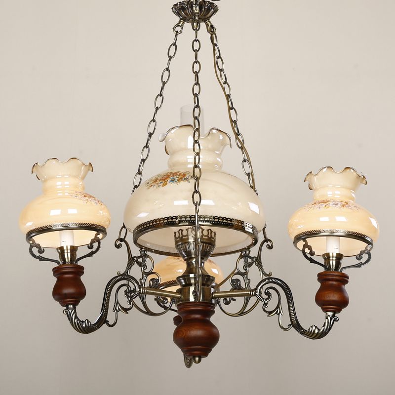 Lámpara de queroseno de vidrio lámpara de suspensión de techo de restaurante estilo náutico