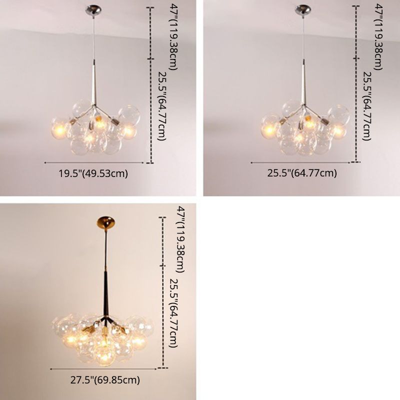 Bubbles Glass Pendant Lighting Fixture Minimalist Style Chandelier Pendant Light