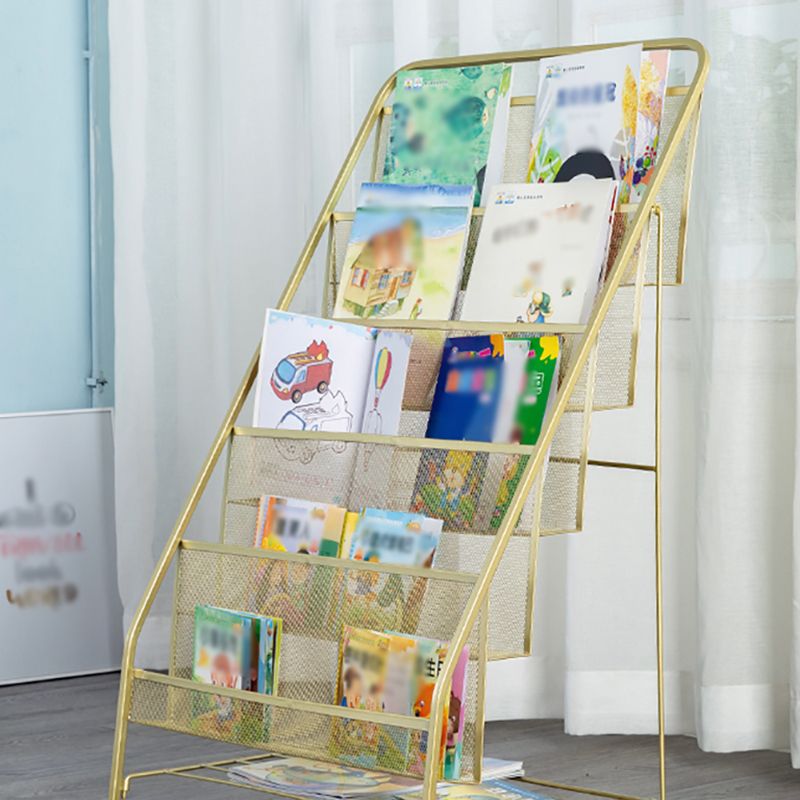 Modern Metal Ladder Bookshelf Iron Closed Back Bookcase for Home
