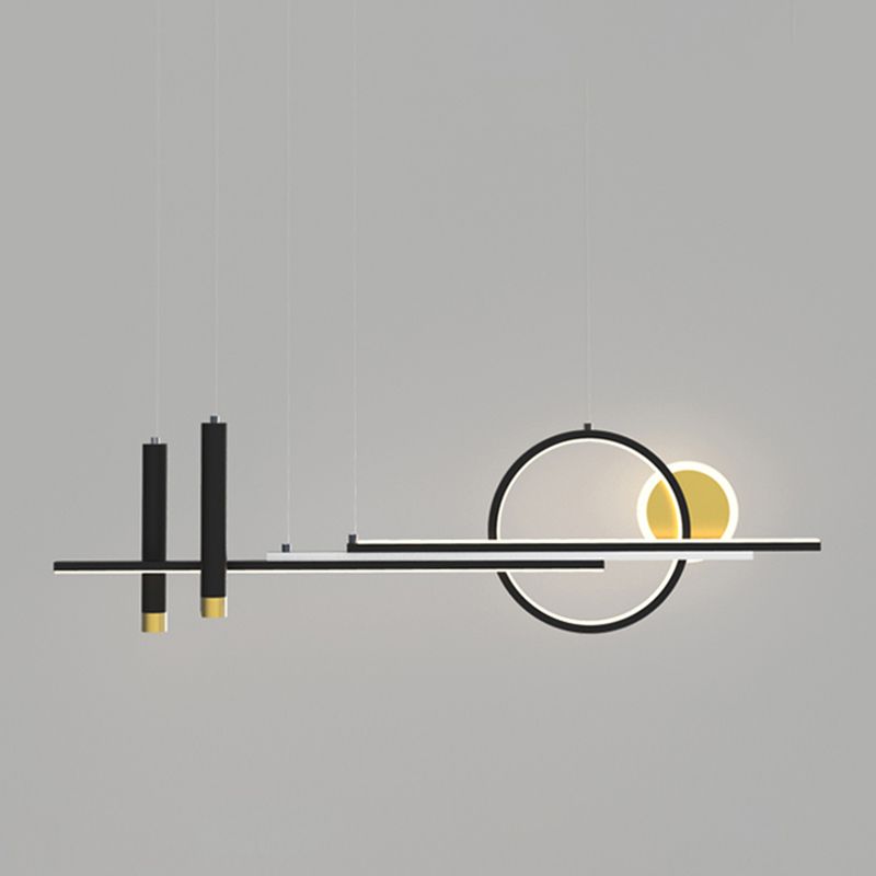 Idee per illuminazione dell'isola lineare contemporanea Kit di luce appesa in alluminio a LED per sala da pranzo