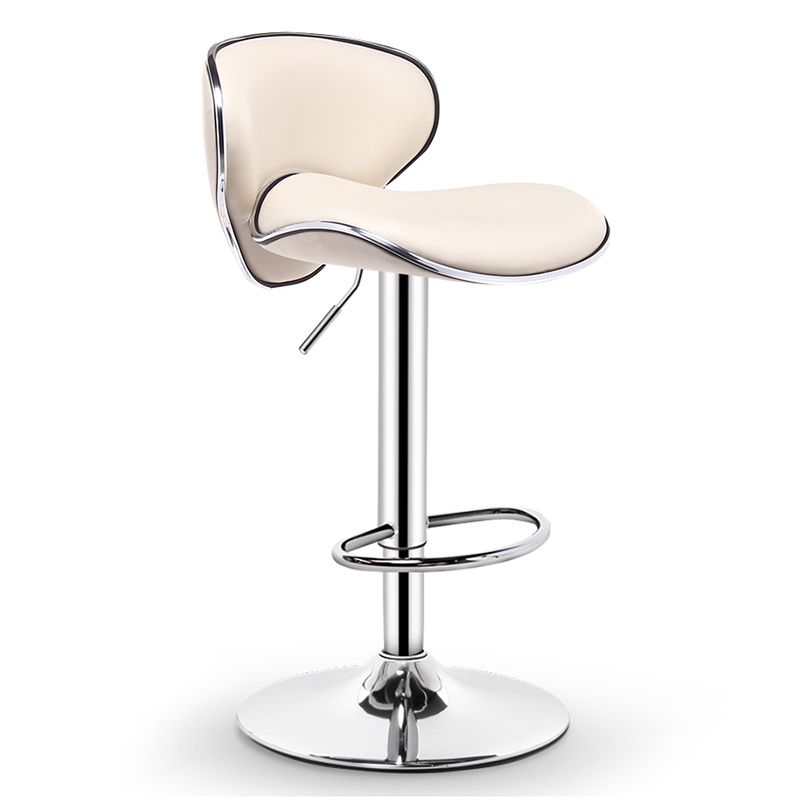 Scandinavian Adjustable Height Swivel Counter Stools Metal Leather Bar Stools