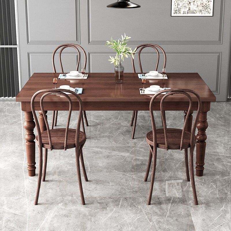 1/4/5/7 Pieces Dining Room Set Traditional Natural 4 Legs Table with Windsor Chairs