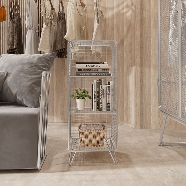 Glam Style Metal Bookshelf Standard Closed Back Shelf Bookcase for Home
