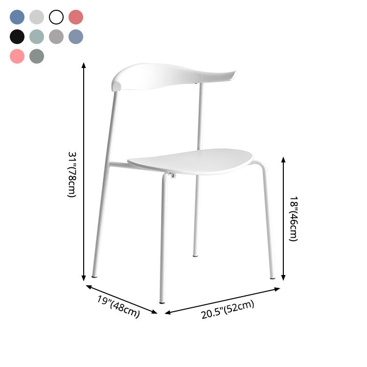 Minimalistische stijl Open achterkant Dining Side Chair Less Dining zijstoel voor huis (set van 2)