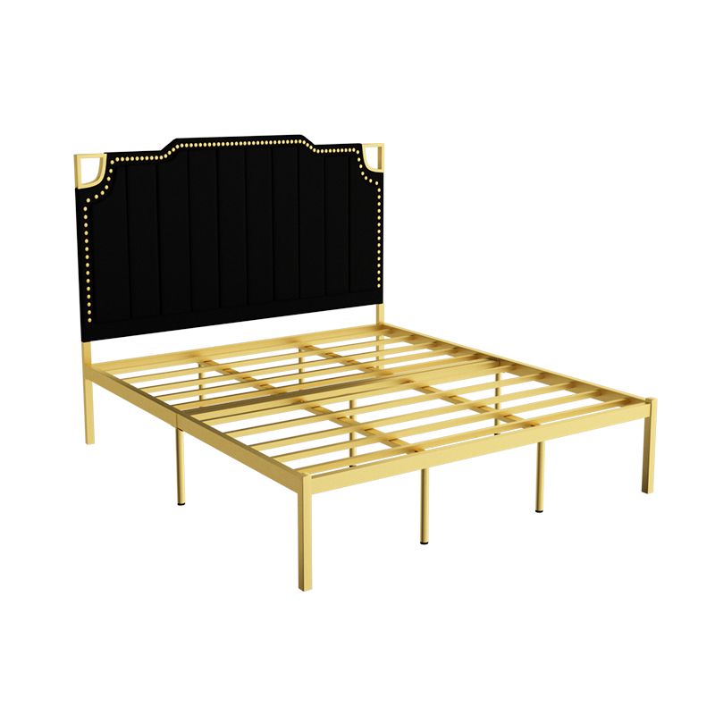 Stepped Bed Panel Leather Headboard Wire-Grid Frame,45.27" H