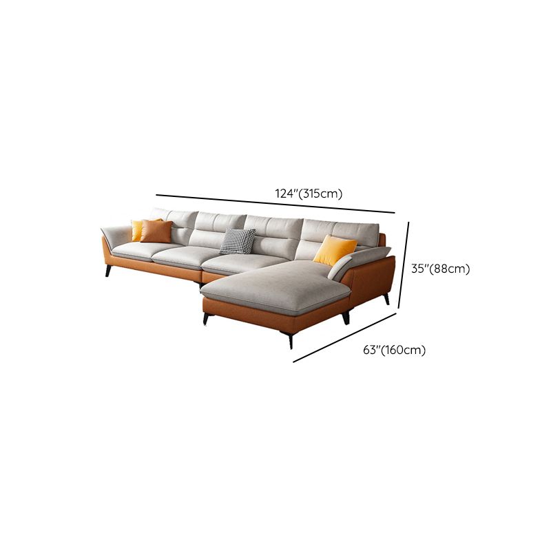 Faux Leather 34.64 " H Flared Arm Sofa & Chaise for Living Room