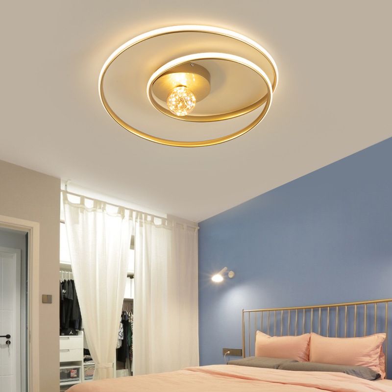 Modern Creative LED Ceiling Light Aluminium Linear Ceiling Fixture with Silica Gel Shade