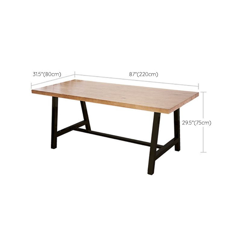 Rectangle Trestle Dining Table Modern Wood Table for Milk Tea Shop