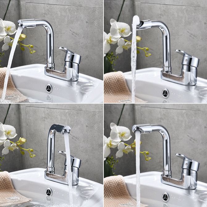 Chrome Circular Vessel Sink Faucet Swivel Spout Faucet for Bathroom